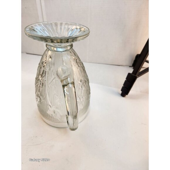 Vintage Jeanette Iris & Herringbone Clear Carnival Depression Glass 9" Pitcher F - Picture 10 of 10